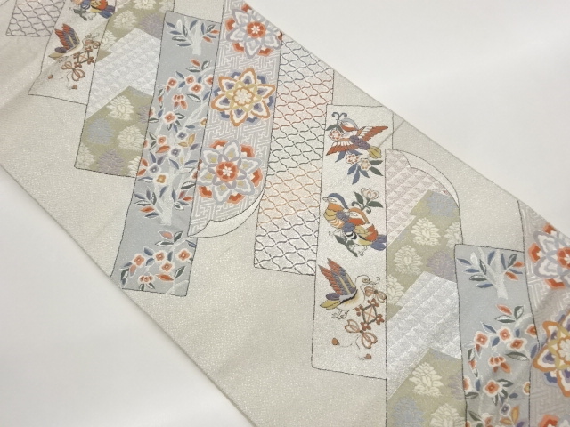 JAPANESE FUKURO OBI / WOVEN FLOWER CREST